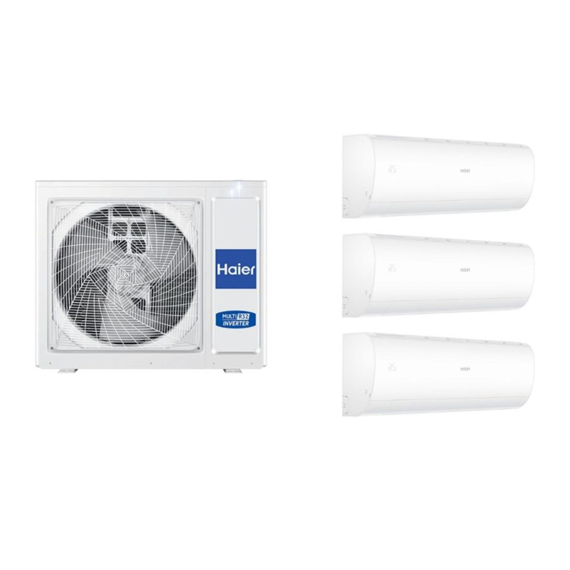 Sistem MultiSplit Haier 3U70S2SR5FA 7.0/7.6 kW Ap 2+1 Mural 9000+9000+9000 Btu Pearl R32 WiFi UVC pro
